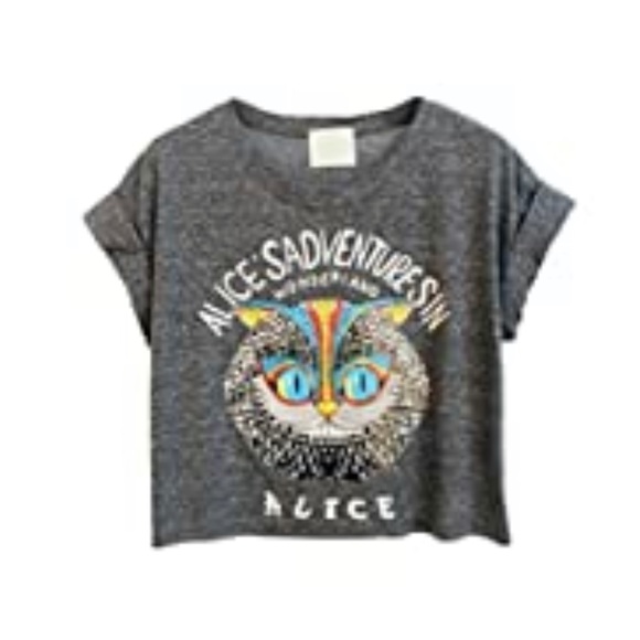 Choies Cheshire Cat Crop Top in Grey - Picture 3 of 10